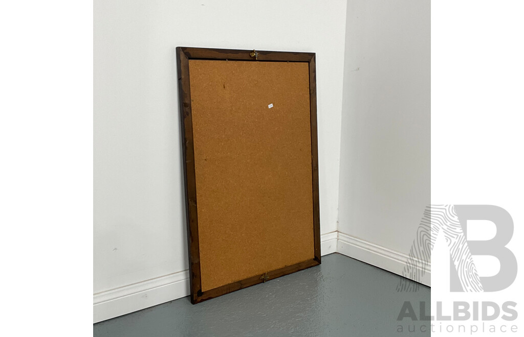 Vintage Pub Mirror Featuring 'Jane Avril Au Jardin De Paris', Original From 1893 by Henri De Toulouse-Lautrec, 89H x 63W cm (frame)