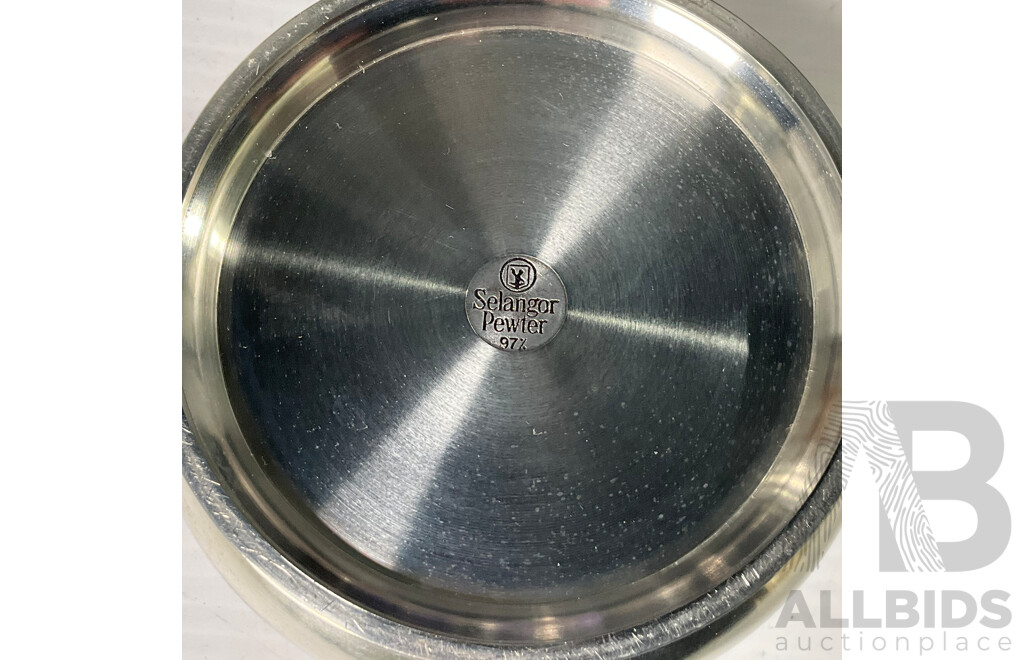 Collection of Selangor Pewter Cups and Teapot