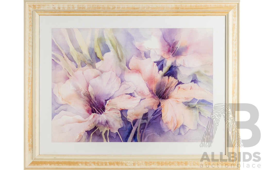 Anne Hunter, (20th Century, Canadian), Cloud Flowers, Reproduction Colour Print After Original 1991 Watercolour, 72H x 92W cm (frame)