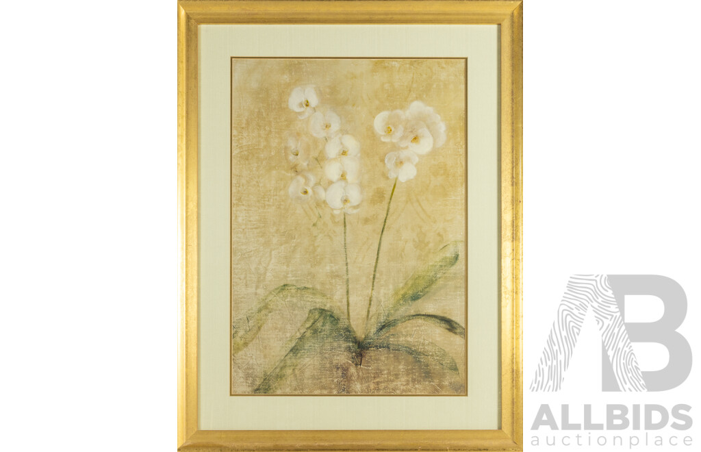 Cheri Blum, (American, 1969-2003), Orchid and Narcissus, High Quality Reproduction Colour Prints of the Original Photolithographs 95H x 75W cm (frame) (2)