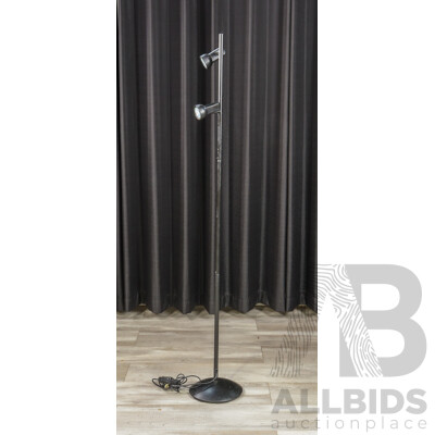 Black Metal Floor Lamp with Twin Shades