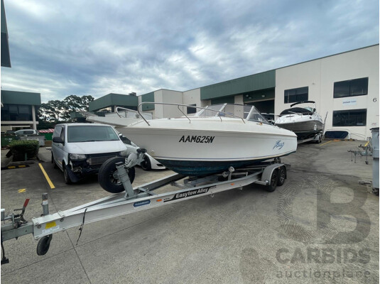 1662433 · NO RESERVE - Haines Hunter 23FT, 175HP Yamaha, 2021 Ezy Loader Trailer