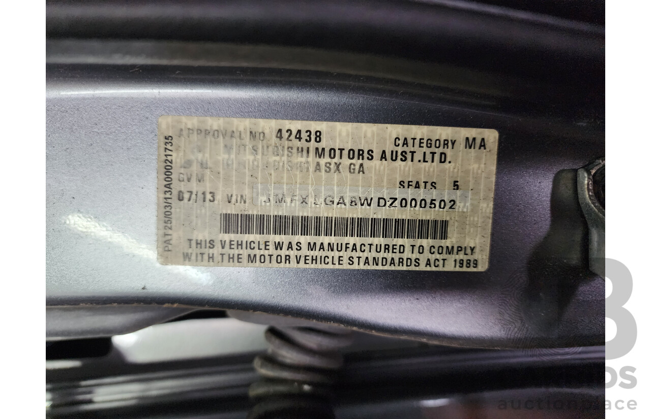 07/2013 Mitsubishi ASX (4wd) XB MY13 4d Wagon Grey 2.3L