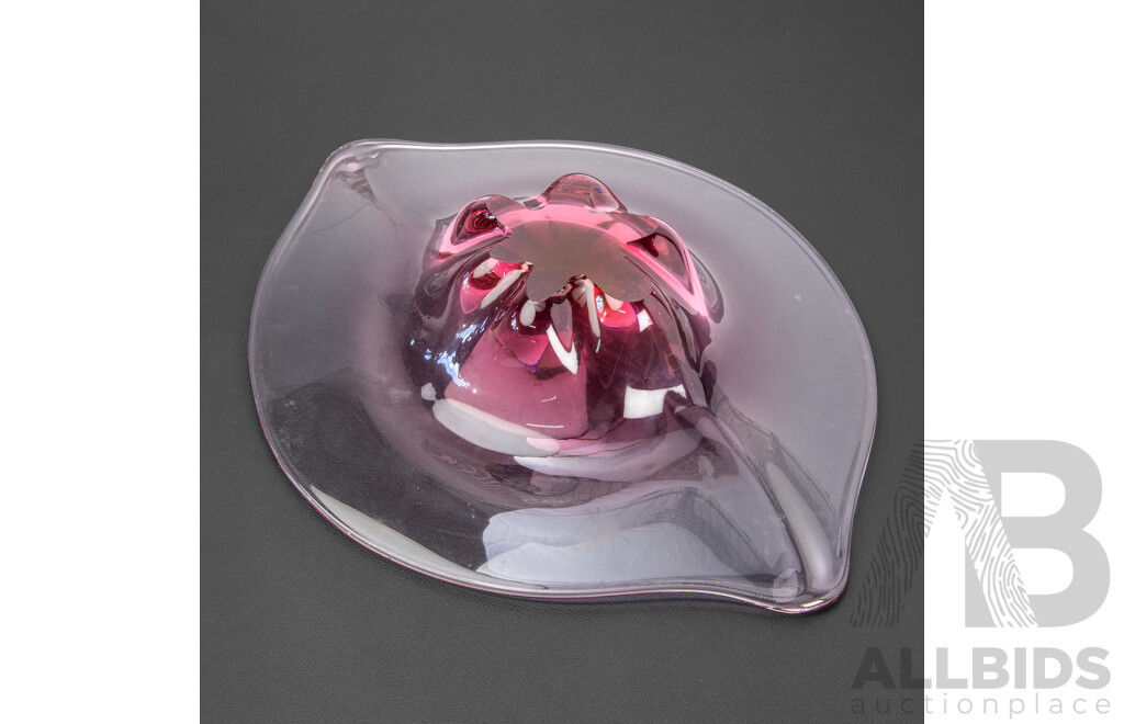 Hand-blown Purple Art Glass Platter