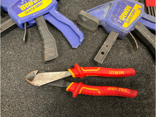 1662894 · Assorted Hand Tools, Including IRWIN Quick Grip Claps, Cutting Pliers, TROJAN Screwdrivers and Others