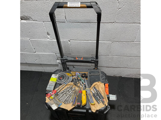Tactix Modular Rolling Toolbox, Assorted Hand Tools, Drill Bits and Others