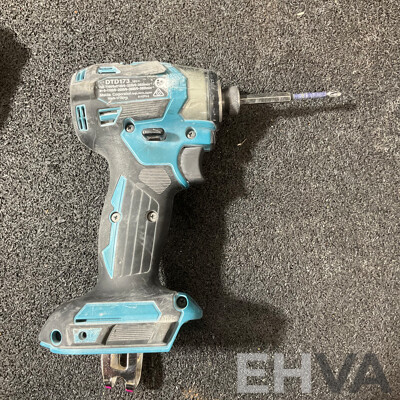 MAKITA 18V Kit, Including Hammer Drill Driver (DHP486), Impact Driver (DTD173), Battery Charger (DC18RC) and 2x 5.0ah Battery - Lot of 5
