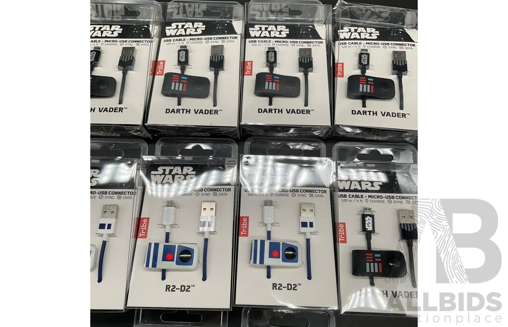 STAR WARS USB Cables and MARVEL AVENGERS 32GB USB Dlash Drives - Lot of 10