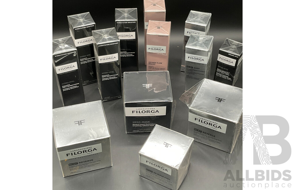 FILORGA NCEF-Reverse and Hydra-Hyal Skincare Anti-aging and Hydration Products - Lot of 13