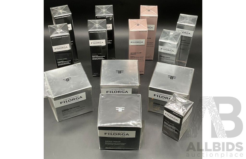 FILORGA NCEF-Reverse and Hydra-Hyal Skincare Anti-aging and Hydration Products - Lot of 13