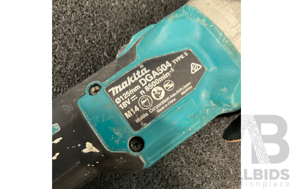 MAKITA 18V Brushless Angle Grinder (DGA504)  - Skin Only