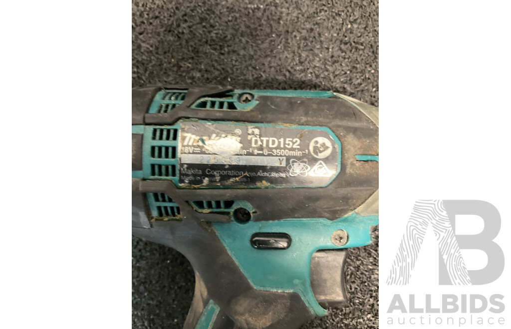 MAKITA 18V Impact Driver (DTD152) with 3.0Ah Battery - Lot of 2