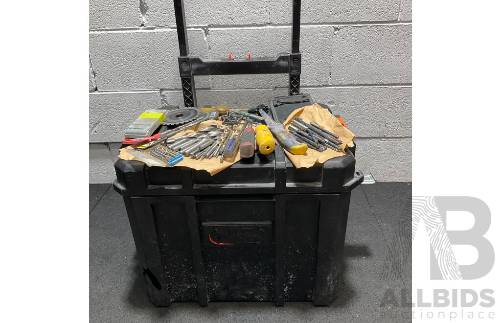 Tactix Modular Rolling Toolbox, Assorted Hand Tools, Drill Bits and Others