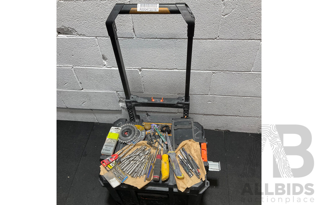 Tactix Modular Rolling Toolbox, Assorted Hand Tools, Drill Bits and Others