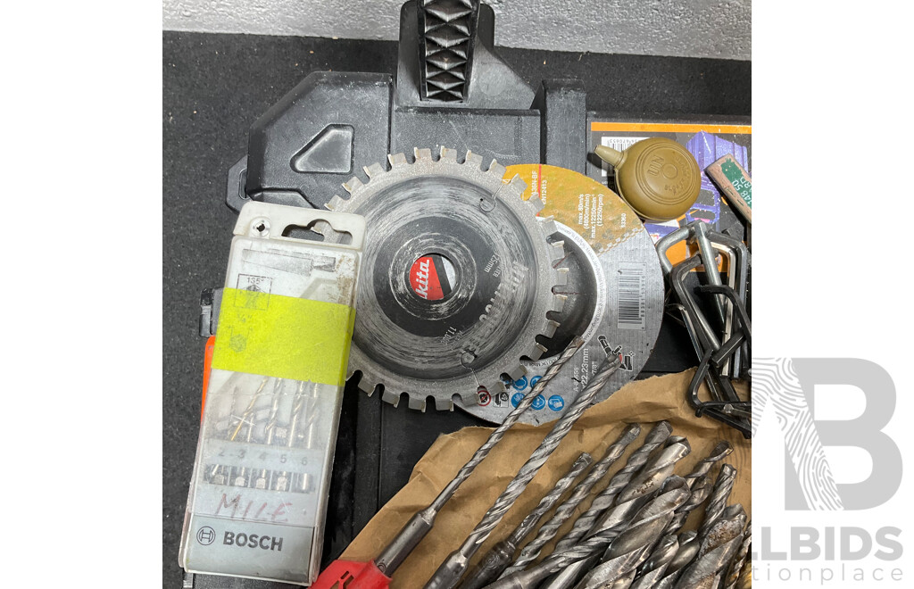Tactix Modular Rolling Toolbox, Assorted Hand Tools, Drill Bits and Others