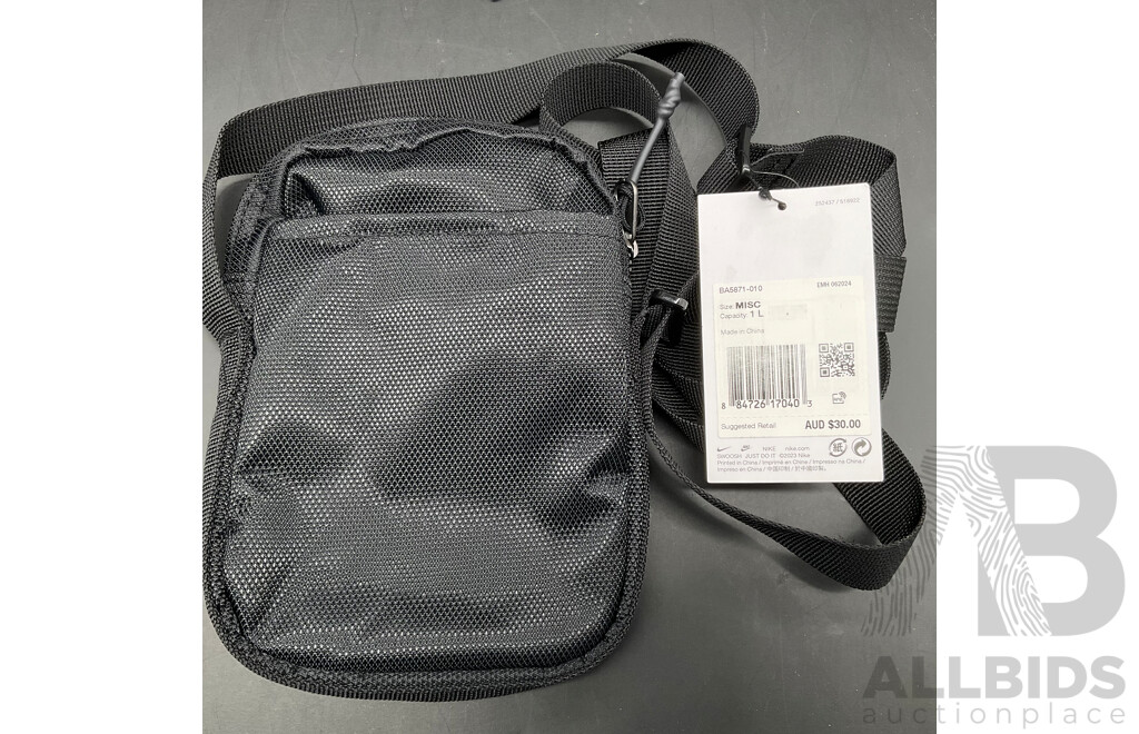 NIKE Brasilia JDI Mini Backpack and NIKE Heritage Small Crossbody Bag - Lot of 2