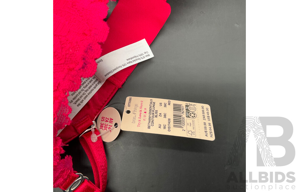 NIKE Pro Women's Shorts (M), NIKE Shorts (M) and Bras N Things Red Lace Balconette Bra (16C)  - Lot of 3