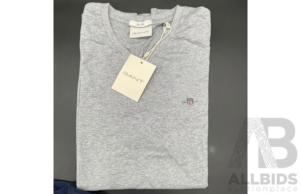 POLO RALPH LAUREN  - Men's Polo Shirts (S) and T-Shirt , GANT T-Shirt (S)  - Lot of 4