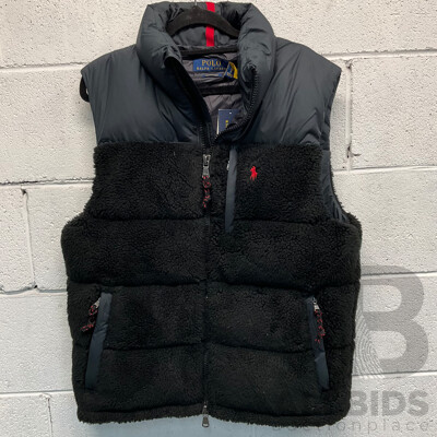 The Gorham Hybrid Down Vest Black  (S)  Branded Polo Ralph Lauren