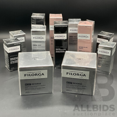 FILORGA NCEF-Reverse and Hydra-Hyal Skincare Anti-aging and Hydration Products - Lot of 12
