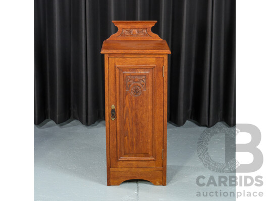 Victorian Oak Single Door Pot Cupboard