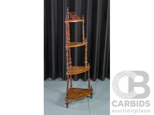 Victorian Inlaid Four Tier What-Not