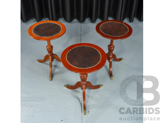 Set of Three Mahogany Pedestal Wine Tables by Norman, Turner and Nottage