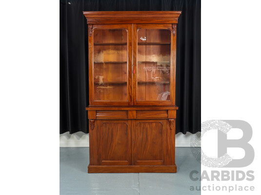 Victorian Cedar Two Piece Bookcase