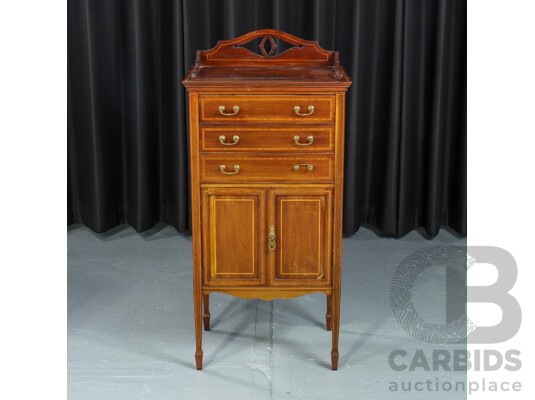 Edwardian Elevated Mahogany Music Cabinet