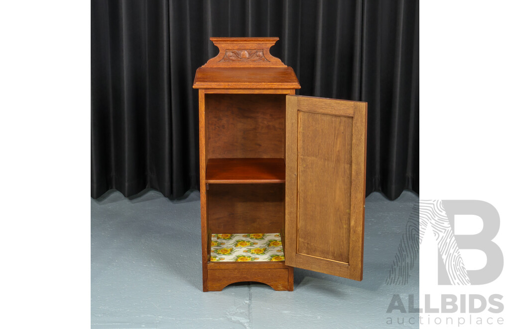 Victorian Oak Single Door Pot Cupboard