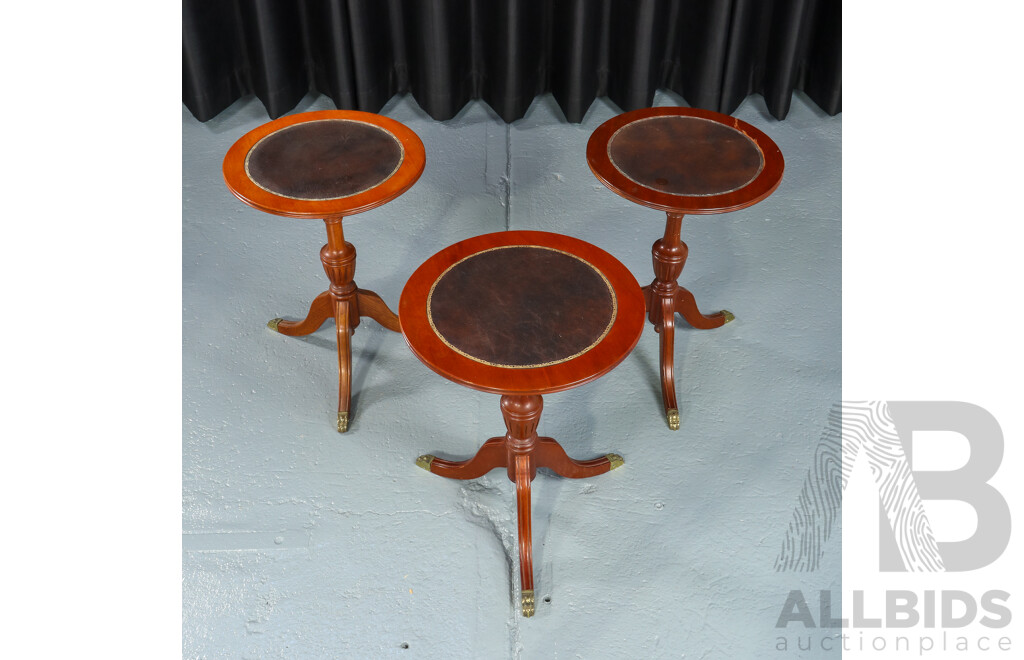 Set of Three Mahogany Pedestal Wine Tables by Norman, Turner and Nottage