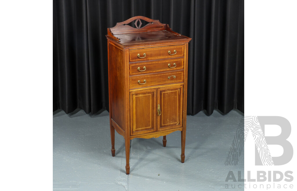Edwardian Elevated Mahogany Music Cabinet