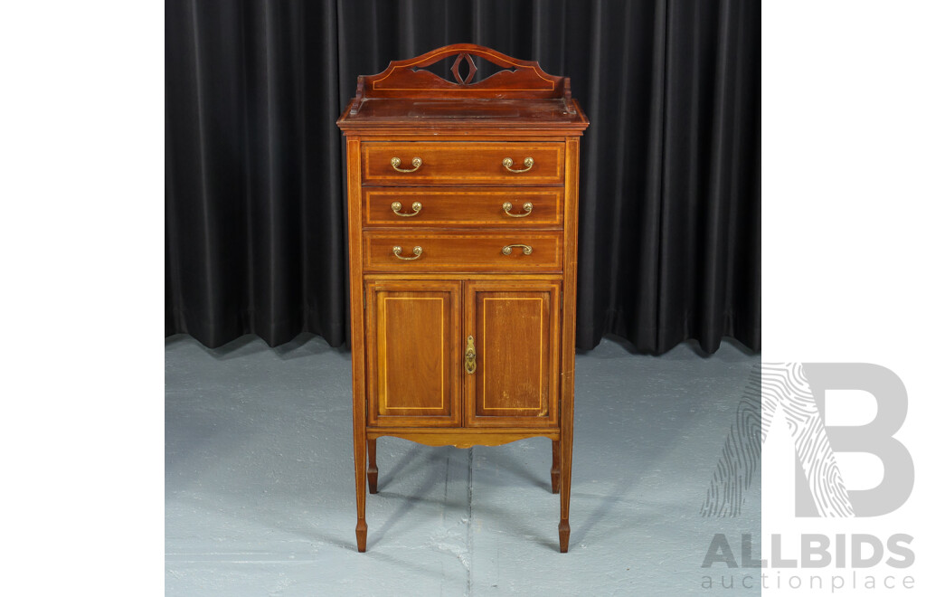 Edwardian Elevated Mahogany Music Cabinet