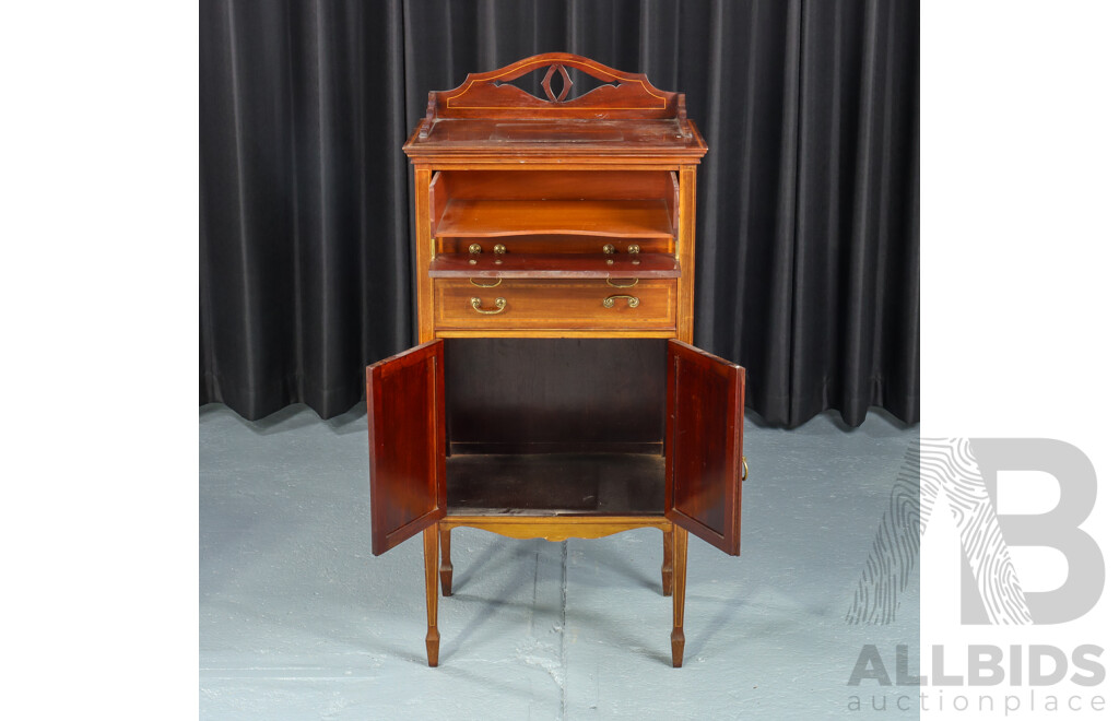Edwardian Elevated Mahogany Music Cabinet