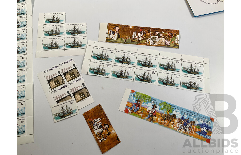 Australian Antartic and Australian Mint Stamp Sheets, Strips, Stamp Packs and First Day Covers