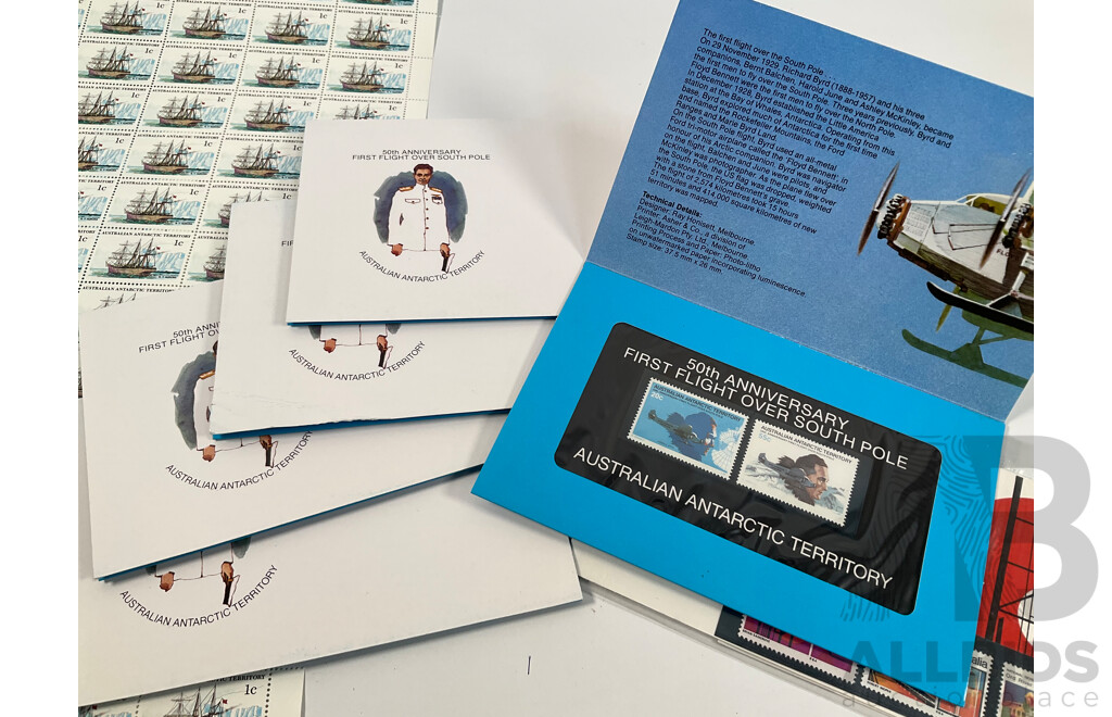 Australian Antartic and Australian Mint Stamp Sheets, Strips, Stamp Packs and First Day Covers
