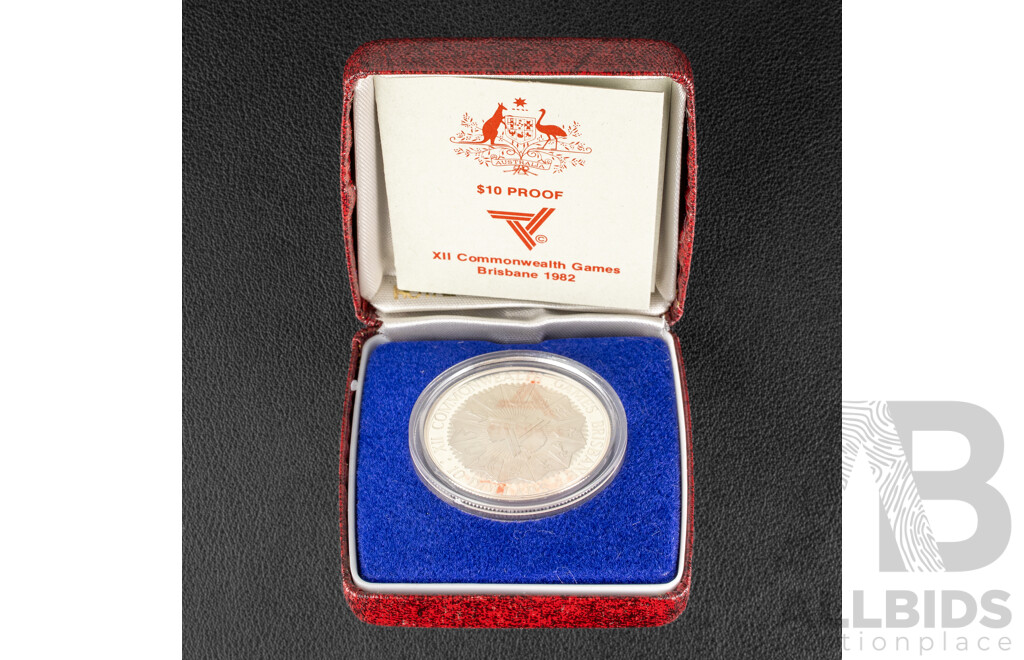 Australian RAM 1982 Silver Proof Ten Dollar Coin, Commonwealth Games .925
