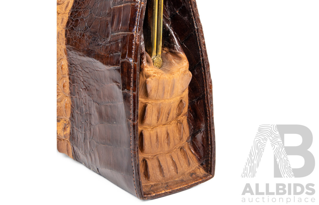 Vintage Crocodile Skin Hand Bag