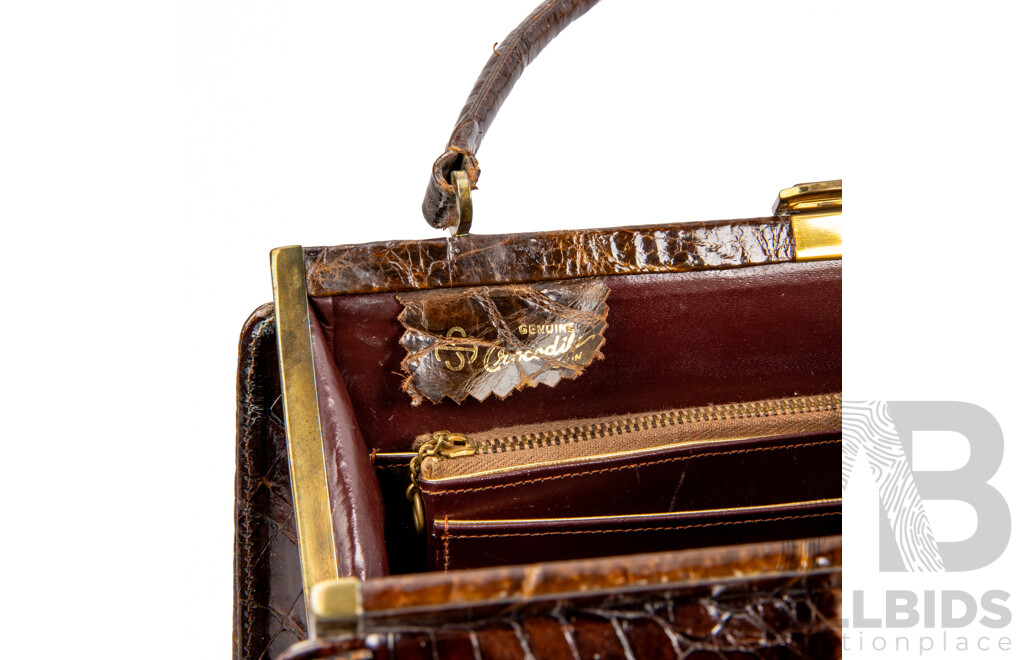 Vintage Crocodile Skin Hand Bag