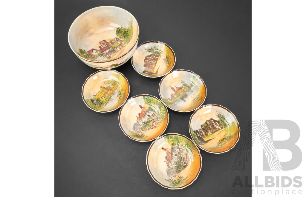 Collection of Royal Doulton 'Shakespeare's Country' Castle Themed Bowls (7)
