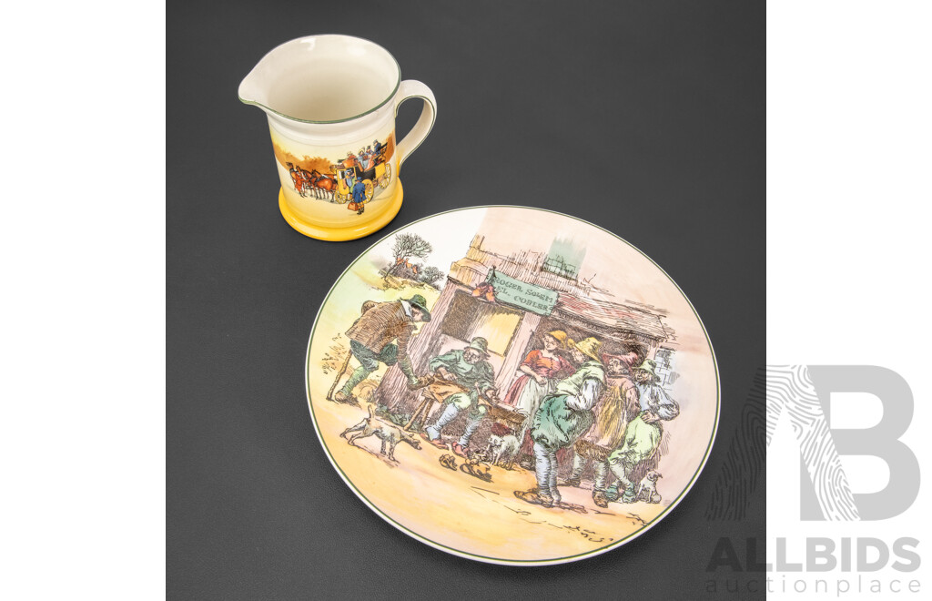 Royal Doulton Cabinet Plate and Milk Jug