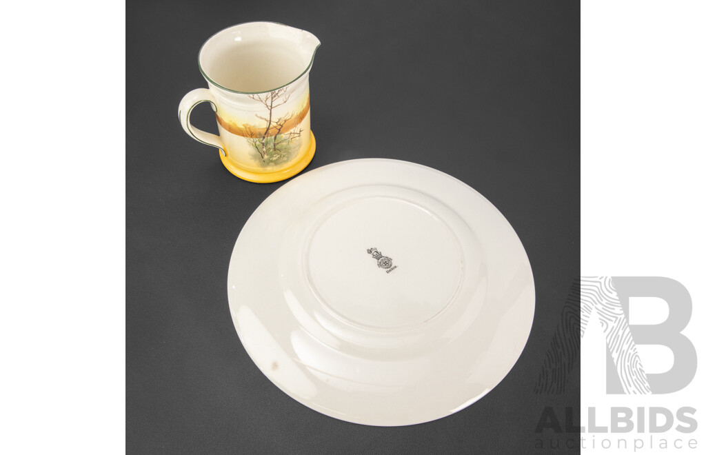 Royal Doulton Cabinet Plate and Milk Jug