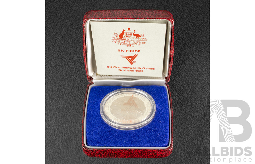 Australian RAM 1982 Silver Proof Ten Dollar Coin, Commonwealth Games .925
