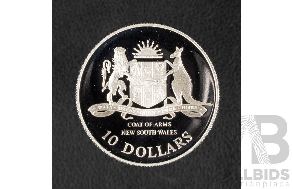 Australian RAM 1987 Silver Proof Ten Dollar Coin, State Series, New South Wales .925