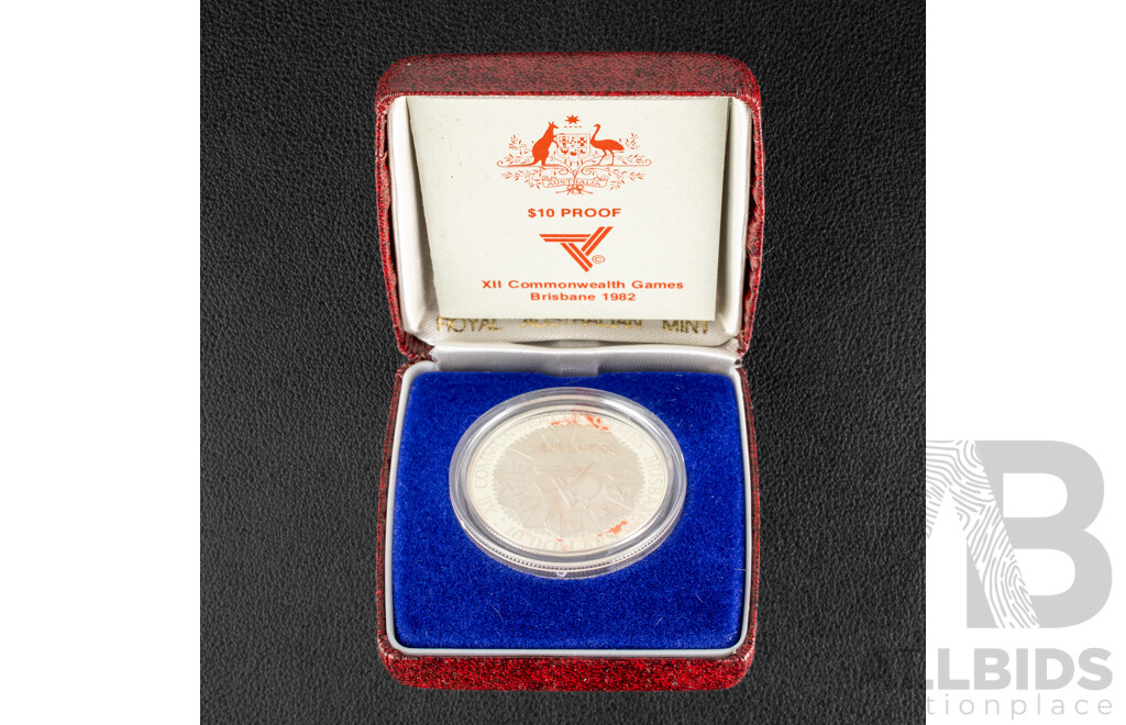 Australian RAM 1982 Silver Proof Ten Dollar Coin, Commonwealth Games .925