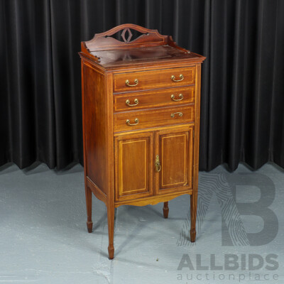 Edwardian Elevated Mahogany Music Cabinet