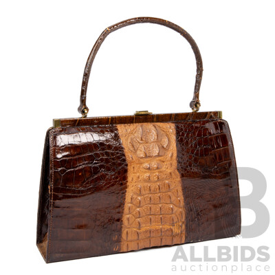 Vintage Crocodile Skin Hand Bag