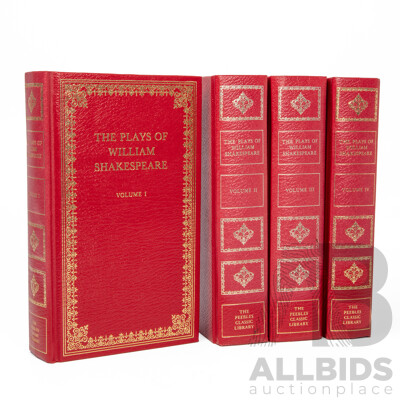Collection of Four Leather Bound Plays of William Shakespeare by the Peebles Press International