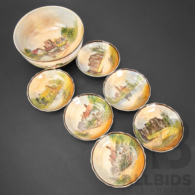 Collection of Royal Doulton 'Shakespeare's Country' Castle Themed Bowls (7)