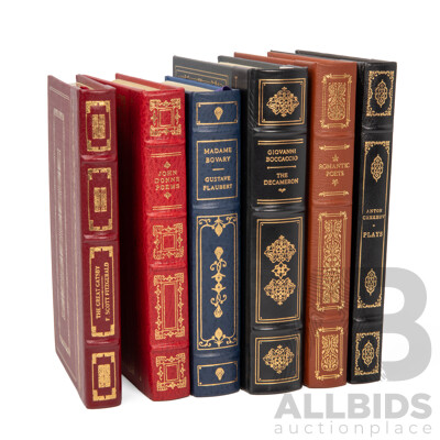 Collection of Six Antique Style Leather Bound Books